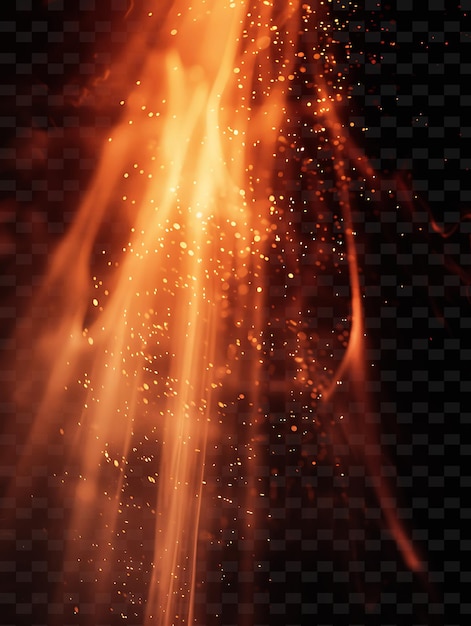 PSD png fire light rays with dancing light and red orange warm color neon transparent y2k collections