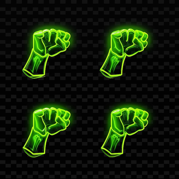 PSD png flexed biceps icon emoji met sterke krachtige en atletische e neon lines y2k shape eye catching