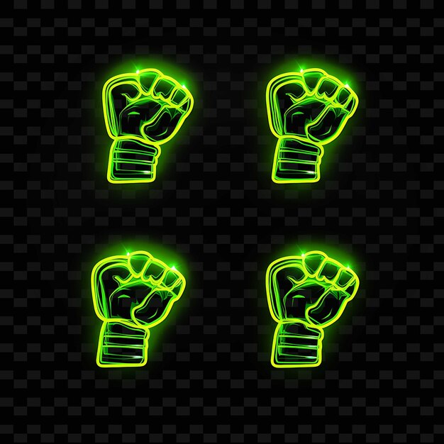 PSD png flexed biceps icon emoji with strong powerful and athletic e neon lines y2k shape eye catching