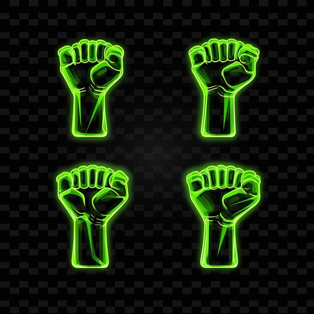 PSD png flexed biceps icon emoji with strong powerful and athletic e neon lines y2k shape eye catching