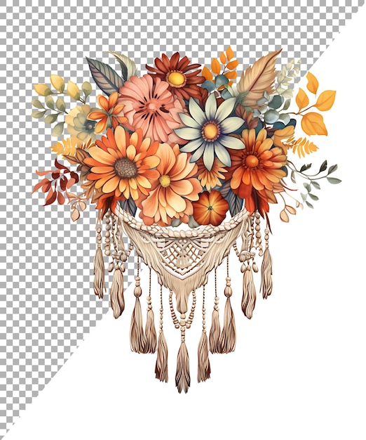 PSD png flower necklace