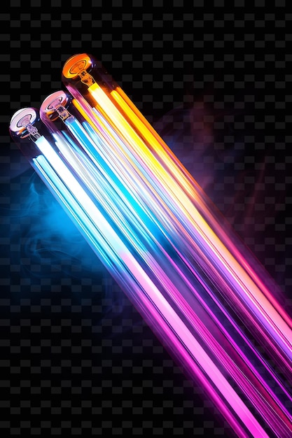 PSD png fluorescent tube light flares with phosphor flares and cool unique radiant neon light streaks