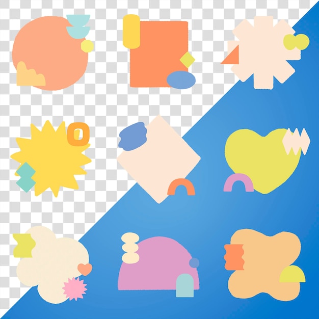 PNG frame sticker set kopieer ruimte vorm gedempte toon ontwerp
