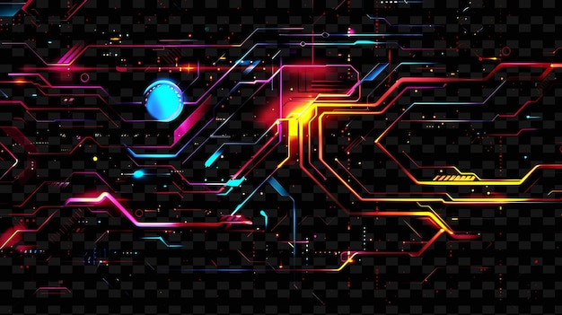 PSD png футуристическая лента с передовыми технологиями и неоновой палкой creative neon y2k shape decorativet