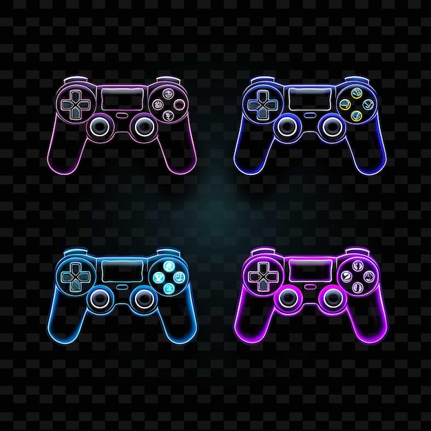 Png game controller icon emoji met speelse concurrerende en imme neon lines y2k shape eye catching