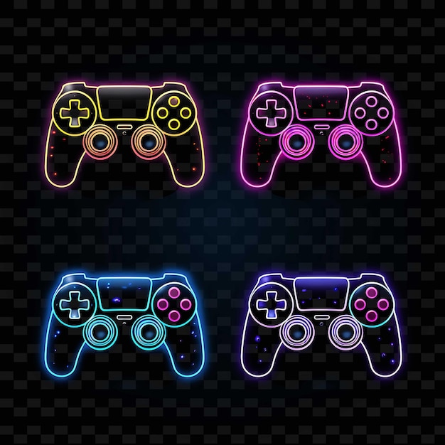 PSD png game controller icon emoji с игривыми конкурентными и имме неоновыми линиями y2k shape eye catching