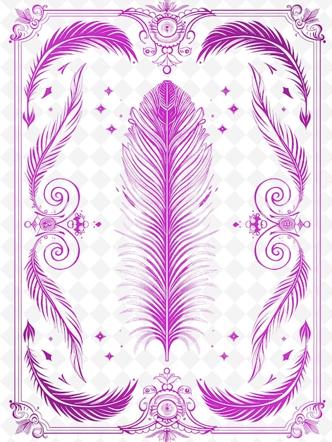 Png gatsby вдохновленный дизайн открытки с роскошной рамкой стиль контурного искусства скриббл декоративный