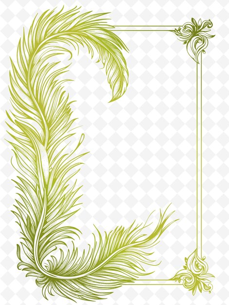 PSD png gatsby ispirato design di cartoline con una cornice opulenta stile outline arts scribble decorative