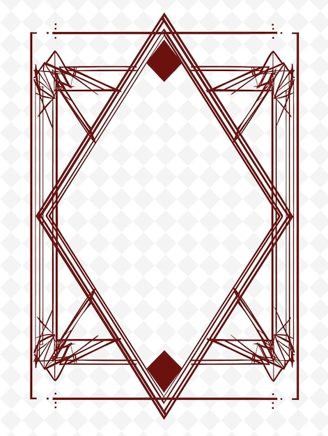 PSD png geometric frame art with diamond and triangle decorations bo illustration frame art decorative