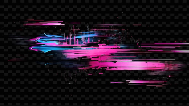 PSD png glitch art tape decal met vervormde afbeeldingen en digitale noi creative neon y2k shape decoratives