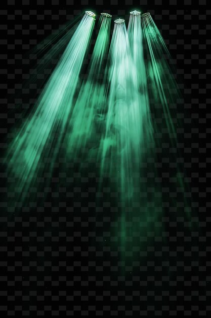 Png 輝く光線と緑色の自然カールネオン 透明 y2k コレクション