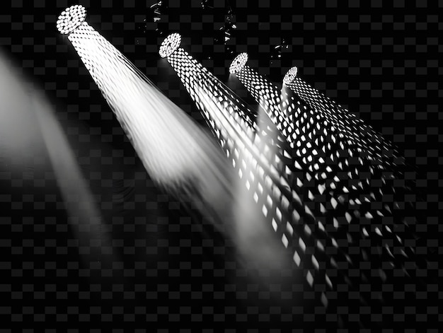 Png Gobo światłowe Rozbłyski Z Wzorcowymi Rozbłyskami I Czarno-białymi Unikalnymi Promieniami Neonowymi