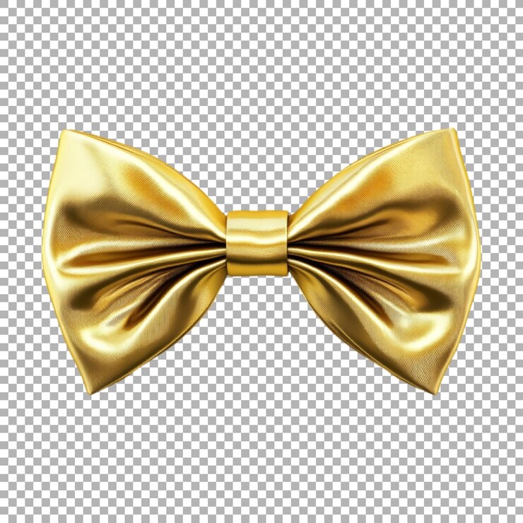 PSD png gold bow tie on transparent background