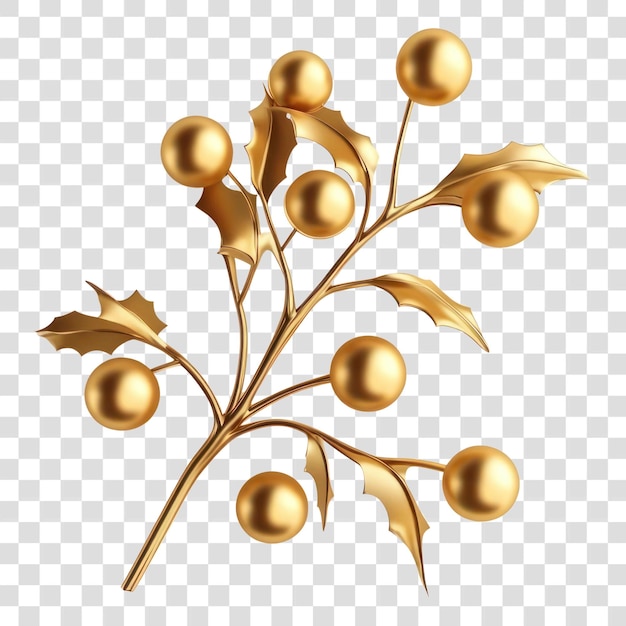 PNG Gouden holly illustratie bessen ontwerp