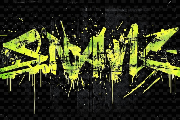 PSD png graffiti tape decal z street art i spray paint texture kreatywne dekoracje neonowe y2k