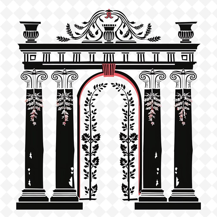 PSD png greek gate with mythological wedding decorations gate is dec creative abstract art designs