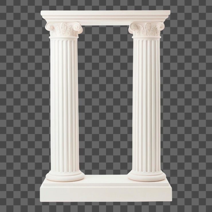 PSD png greek pillar sculpture architecture letterbox mailbox
