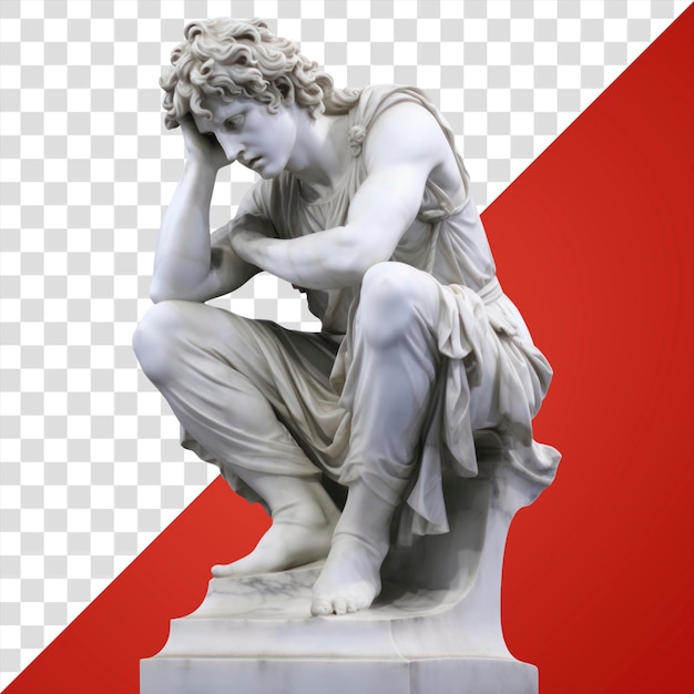 PNG Griekse sculptuur david post persoon standbeeld volwassene