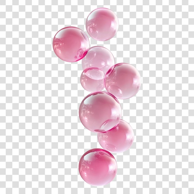 PNG ピンクの泡のグループ 垂直のミニマリストの球 アクセサリー