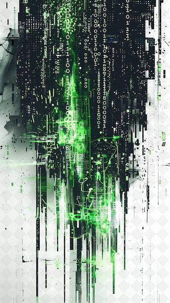 png hacker encryption glitch with binary code abstract shapes an illustration texture background