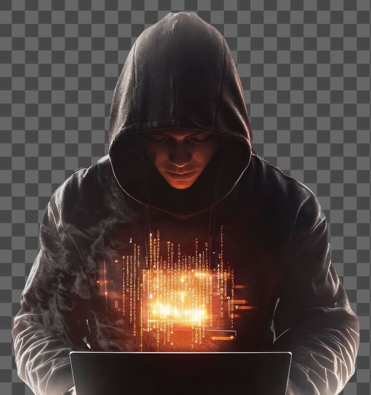 PSD png hacker laptop computer digital