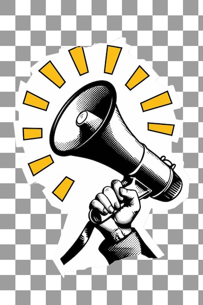 PNG Hand Holding Megaphone icon megaphone halftone element psd