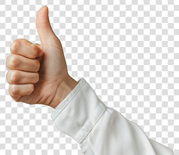 PNG Hand met duimen omhoog gebaar