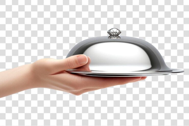 PSD png hand serve silver plate hand tableware porcelain