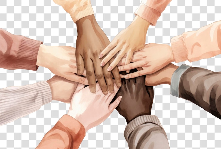 PSD png hand togetherness cooperation teamwork ai generated image by rawpixel