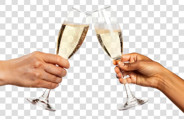 PNG Handen toasten champagne glazen wijn viering feestelijk