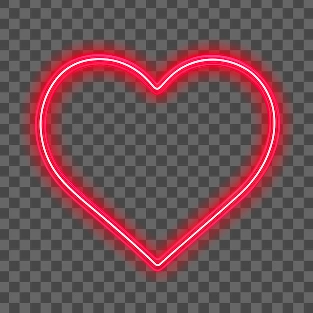 PNG hart licht neon illustratie