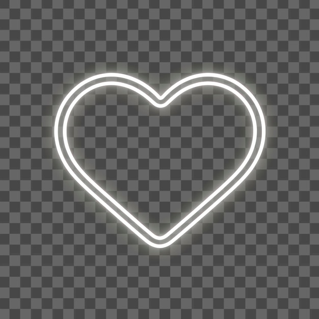 พื้นหลังภาพประกอบนีออนรูปหัวใจ PNG