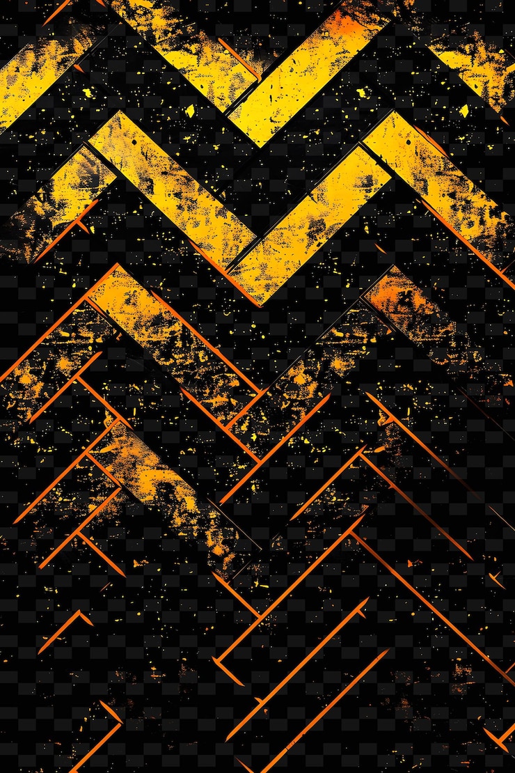 PSD png herringbone decal with patterns of bricks and with radiant creative neon y2k shape decorativee