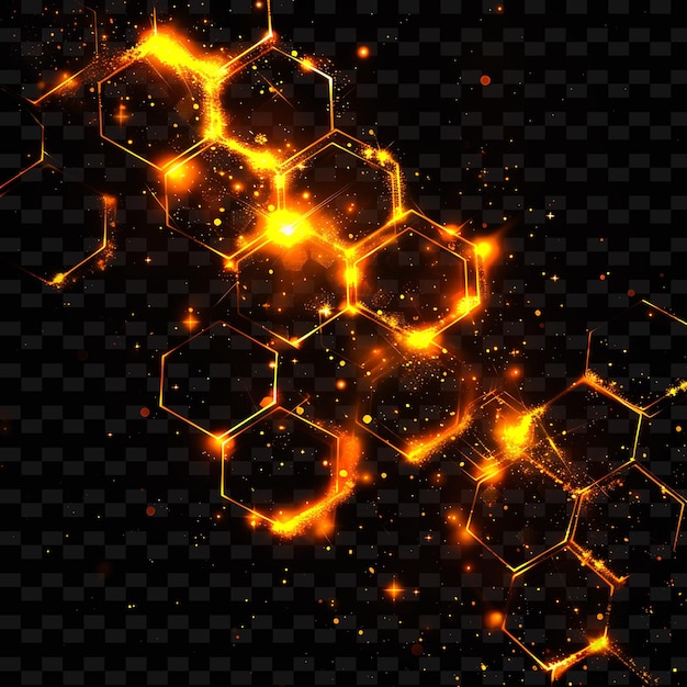 PSD png hexagonal light flares with glowing glow flares and sorcerou unique radiant neon light streaks