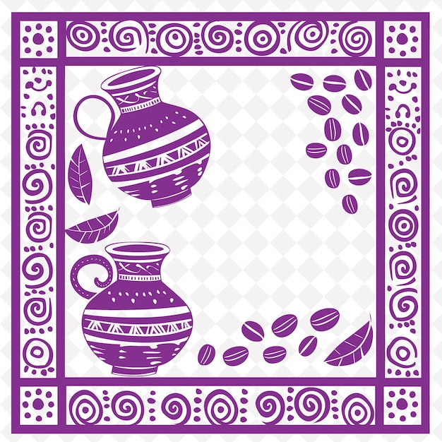 마야 유적과 렌카 도자기 장식 전통 독특한 프레임 장식과 함께 Png 온두라스 민속 예술