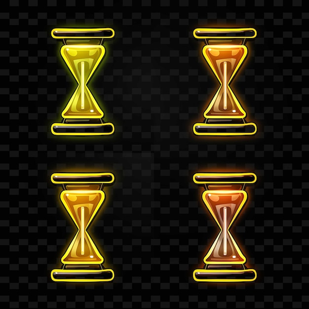 PSD png hourglass icon emoji met tijdgevoelige dringende en geduldige neonlijnen y2k vorm opvallend