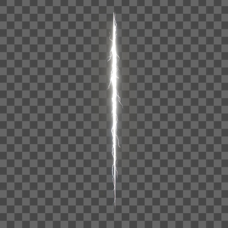 PSD png icy white lightning bolt lightning nature night
