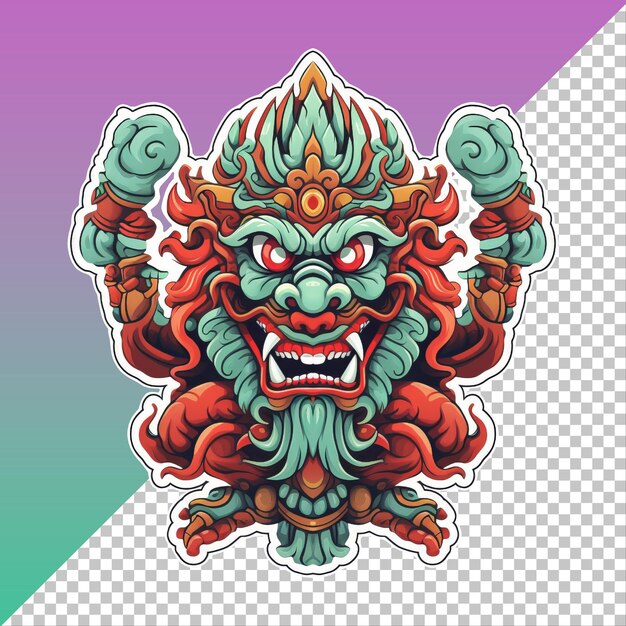 PSD png ilustracja barong bali odizolowana na przezroczystym tle