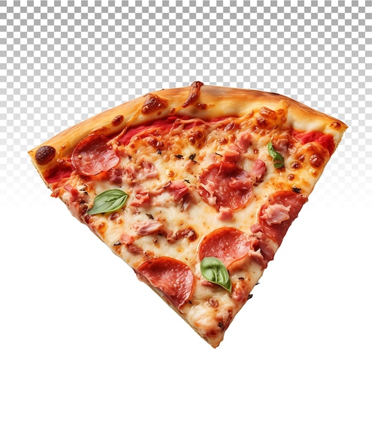 Immagine png di pizza al forno isolata con fette