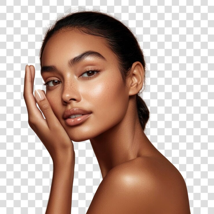 PSD png indigenous woman applying cream photography skin background