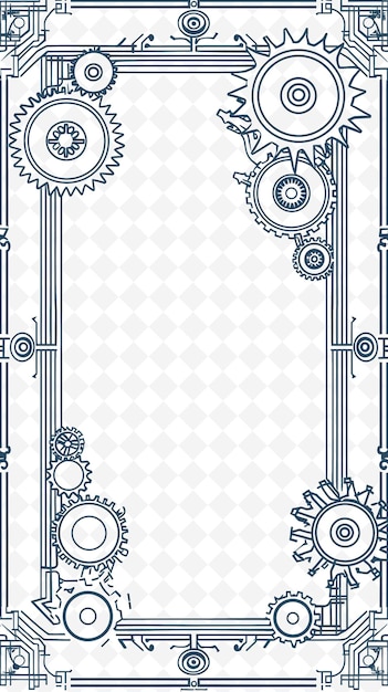 PSD png industrial steampunk frame art z przekładniami i rurami decorati ilustracja frame art decorative