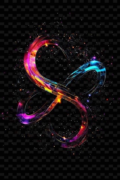 PSD png infinity shaped decal con raffigurazioni di infinity symbols a creative neon y2k shape decorativen