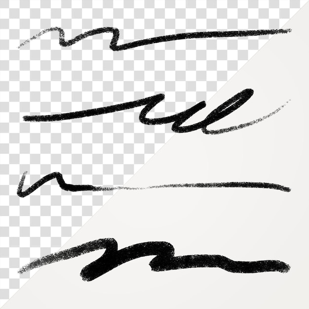 Png ink brush stroke element set in black