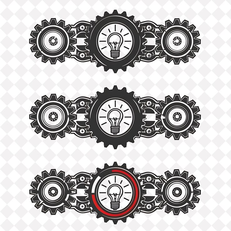 PSD png iron gears with interlocking borderlines 디자인 풍부한 재치 창의적인 자연 디자인 예술