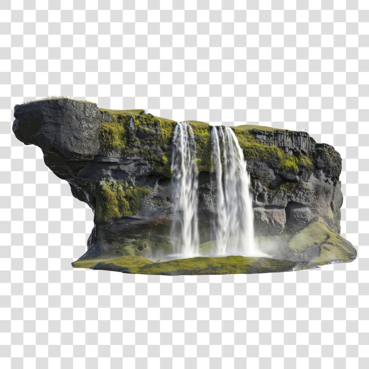 PSD png islandia wodospad na świeżym powietrzu natura