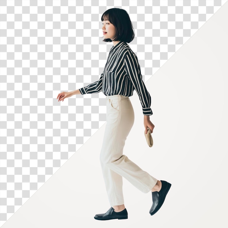 PSD パプア・ニューギリシャ 日本人女性シャツ 背景ファッション