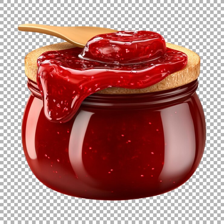 PSD png банку клубничного желе на прозрачном фоне ai generated