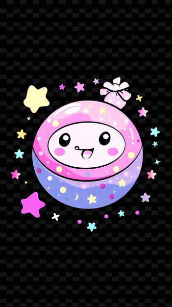 Png kawaii adesivo con caratteri carini e colori pastello ro creative neon y2k shape decorativeu