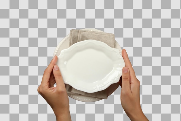 PNG kersttafelplaat op tafel geïsoleerd op witte achtergrond