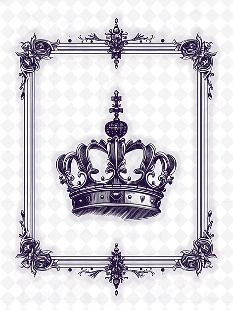PSD png kings crown frame art with scepter and orb decorations borde ilustracja frame art decorative